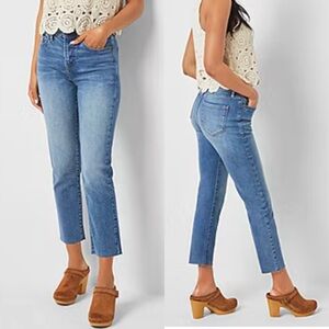 NWT a.n.a 18W Blue Straight Leg Jeans Classic Denim Velcro Closure